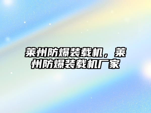 萊州防爆裝載機(jī)，萊州防爆裝載機(jī)廠家