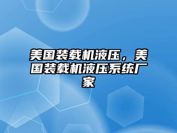 美國裝載機液壓，美國裝載機液壓系統(tǒng)廠家