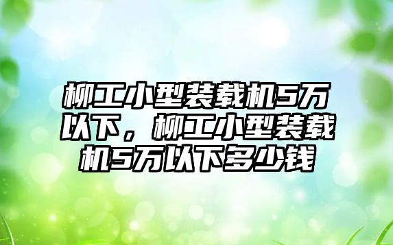 柳工小型裝載機(jī)5萬以下，柳工小型裝載機(jī)5萬以下多少錢