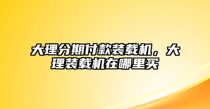 大理分期付款裝載機，大理裝載機在哪里買