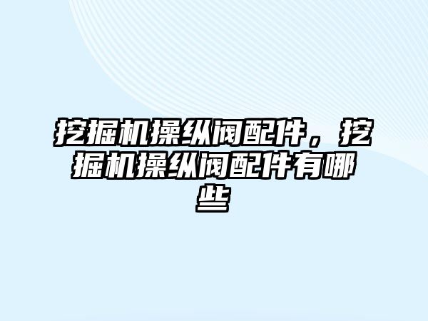 挖掘機操縱閥配件，挖掘機操縱閥配件有哪些