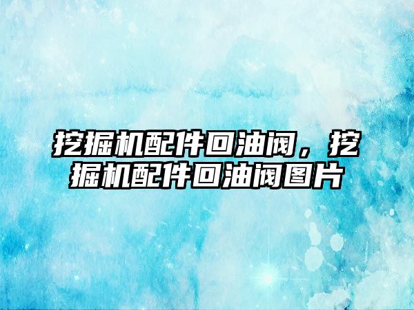 挖掘機配件回油閥，挖掘機配件回油閥圖片