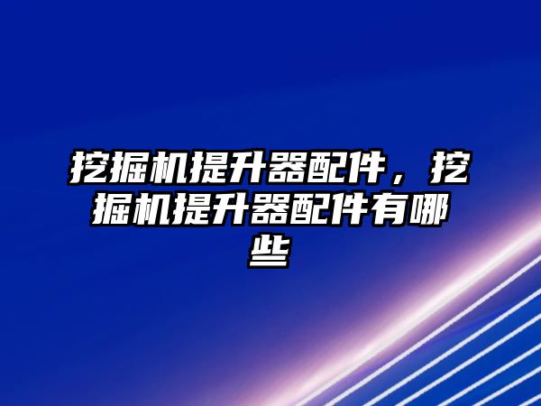 挖掘機提升器配件，挖掘機提升器配件有哪些