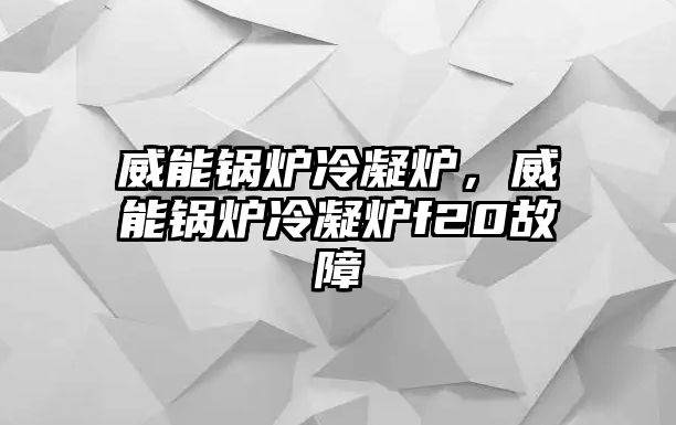 威能鍋爐冷凝爐，威能鍋爐冷凝爐f20故障