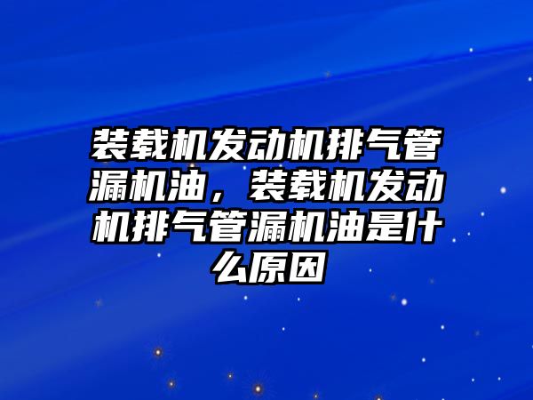 裝載機發(fā)動機排氣管漏機油，裝載機發(fā)動機排氣管漏機油是什么原因