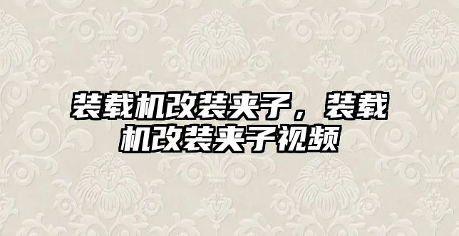 裝載機改裝夾子，裝載機改裝夾子視頻