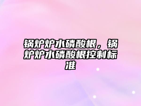 鍋爐爐水磷酸根，鍋爐爐水磷酸根控制標(biāo)準(zhǔn)