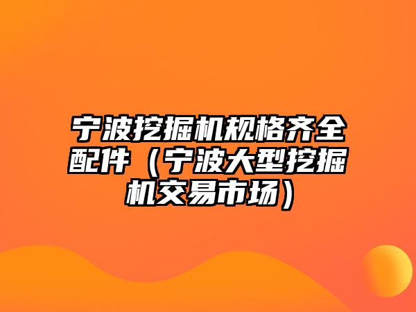 寧波挖掘機(jī)規(guī)格齊全配件（寧波大型挖掘機(jī)交易市場(chǎng)）