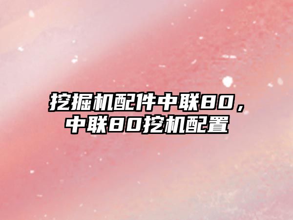 挖掘機配件中聯(lián)80，中聯(lián)80挖機配置