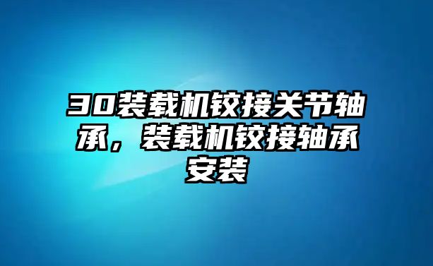 30裝載機鉸接關(guān)節(jié)軸承，裝載機鉸接軸承安裝