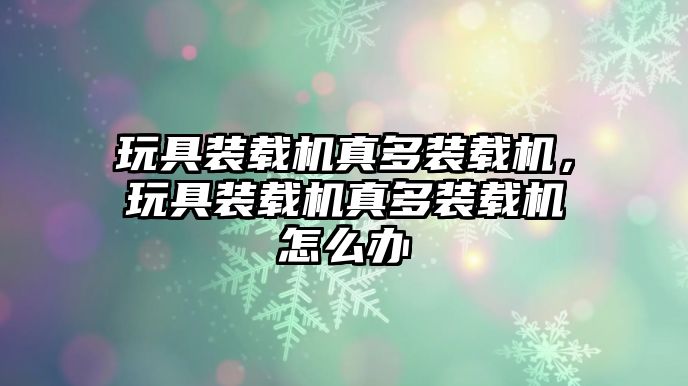 玩具裝載機真多裝載機，玩具裝載機真多裝載機怎么辦