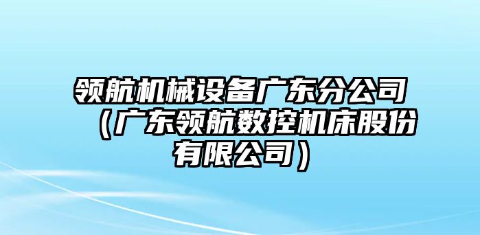 領(lǐng)航機械設(shè)備廣東分公司（廣東領(lǐng)航數(shù)控機床股份有限公司）