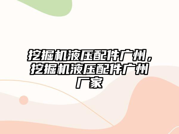 挖掘機液壓配件廣州，挖掘機液壓配件廣州廠家