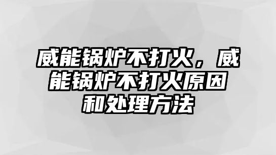 威能鍋爐不打火，威能鍋爐不打火原因和處理方法