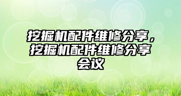 挖掘機(jī)配件維修分享，挖掘機(jī)配件維修分享會(huì)議