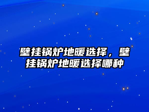 壁掛鍋爐地暖選擇，壁掛鍋爐地暖選擇哪種