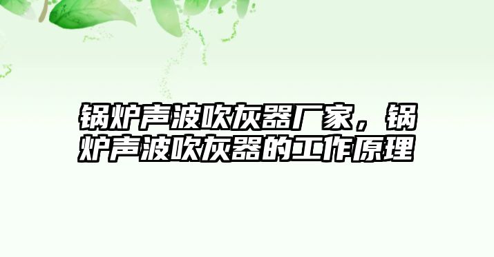 鍋爐聲波吹灰器廠家，鍋爐聲波吹灰器的工作原理