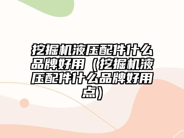 挖掘機液壓配件什么品牌好用（挖掘機液壓配件什么品牌好用點）