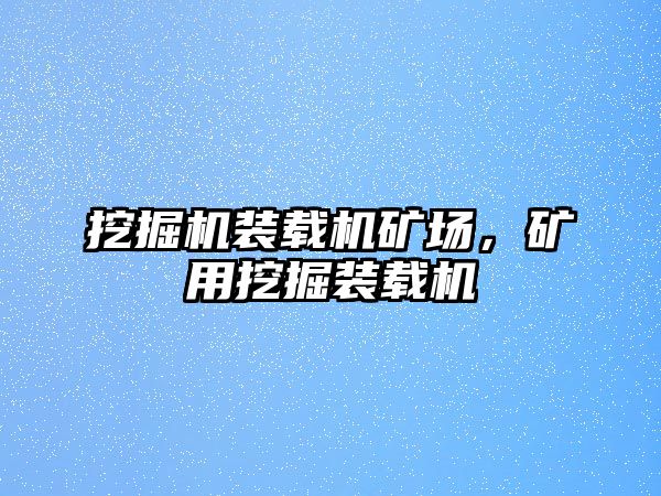 挖掘機裝載機礦場，礦用挖掘裝載機