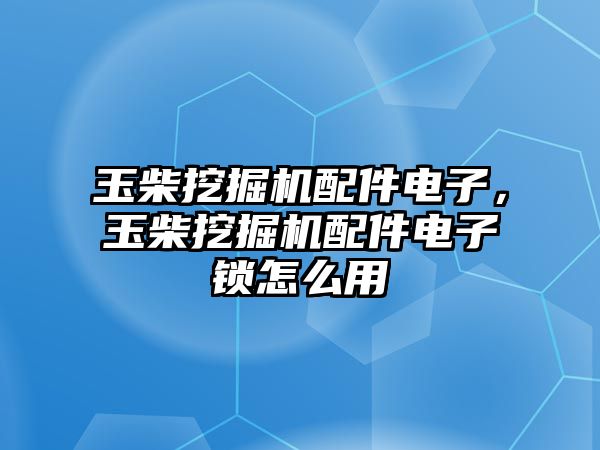 玉柴挖掘機(jī)配件電子，玉柴挖掘機(jī)配件電子鎖怎么用