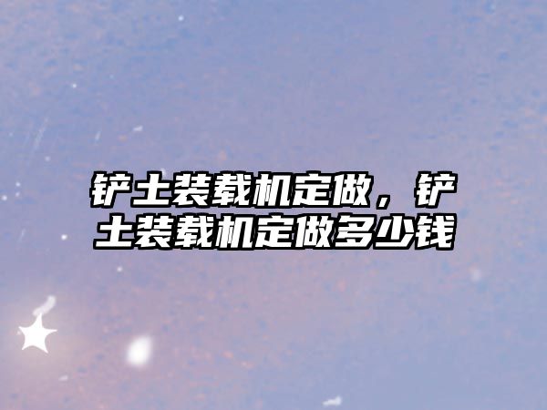 鏟土裝載機定做，鏟土裝載機定做多少錢