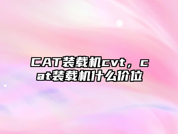 CAT裝載機(jī)cvt，cat裝載機(jī)什么價(jià)位