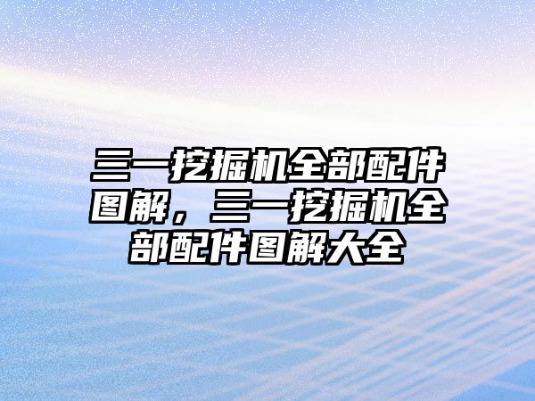 三一挖掘機全部配件圖解，三一挖掘機全部配件圖解大全