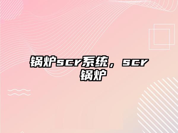 鍋爐scr系統(tǒng)，scr 鍋爐