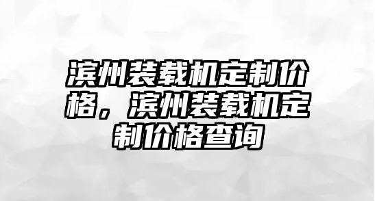 濱州裝載機定制價格，濱州裝載機定制價格查詢