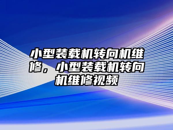 小型裝載機轉向機維修，小型裝載機轉向機維修視頻