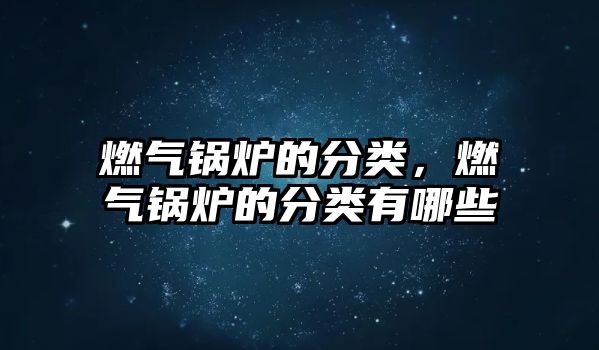 燃?xì)忮仩t的分類，燃?xì)忮仩t的分類有哪些