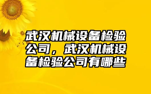 武漢機(jī)械設(shè)備檢驗(yàn)公司，武漢機(jī)械設(shè)備檢驗(yàn)公司有哪些