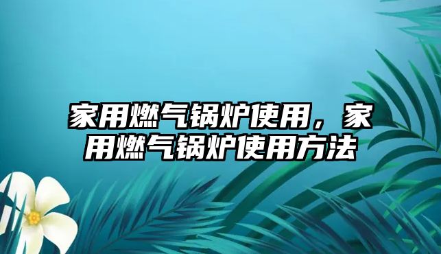 家用燃?xì)忮仩t使用，家用燃?xì)忮仩t使用方法