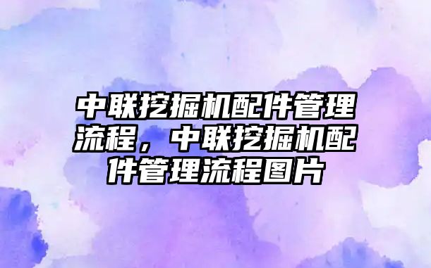 中聯(lián)挖掘機配件管理流程，中聯(lián)挖掘機配件管理流程圖片