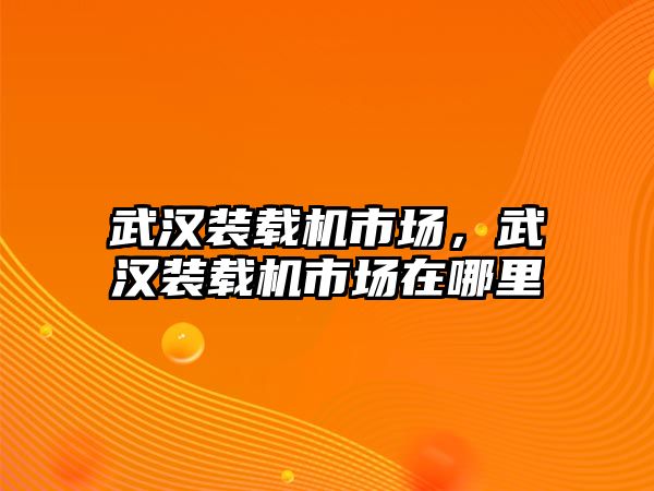 武漢裝載機(jī)市場(chǎng)，武漢裝載機(jī)市場(chǎng)在哪里