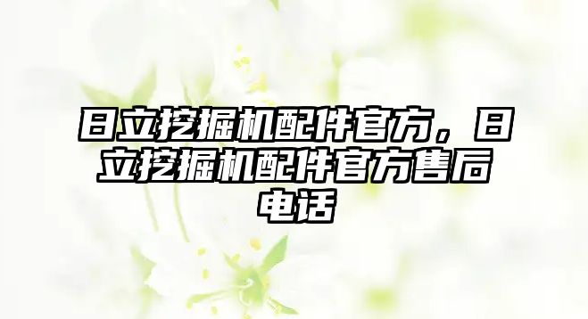 日立挖掘機配件官方，日立挖掘機配件官方售后電話