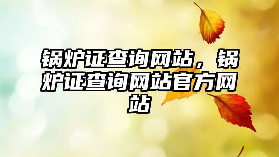 鍋爐證查詢網(wǎng)站，鍋爐證查詢網(wǎng)站官方網(wǎng)站