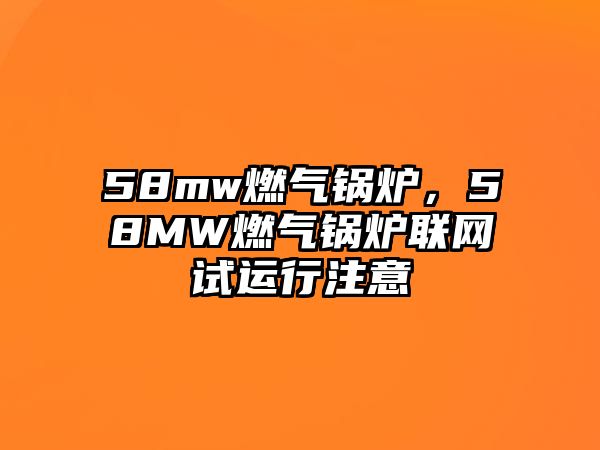 58mw燃?xì)忮仩t，58MW燃?xì)忮仩t聯(lián)網(wǎng)試運(yùn)行注意