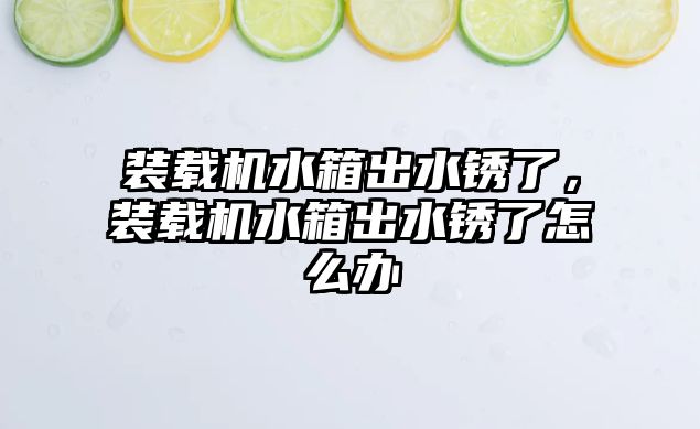 裝載機水箱出水銹了，裝載機水箱出水銹了怎么辦