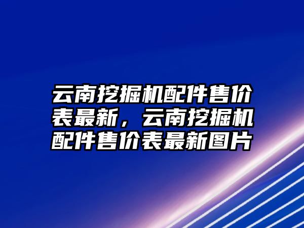 云南挖掘機(jī)配件售價表最新，云南挖掘機(jī)配件售價表最新圖片