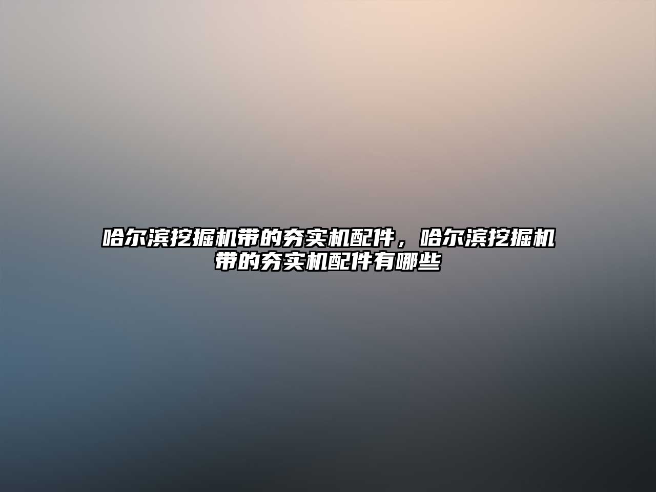 哈爾濱挖掘機帶的夯實機配件，哈爾濱挖掘機帶的夯實機配件有哪些