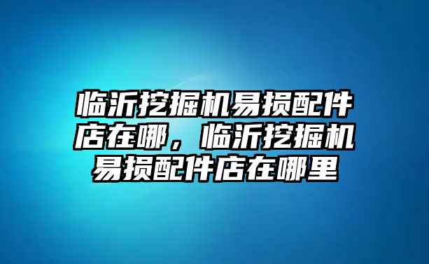 臨沂挖掘機(jī)易損配件店在哪，臨沂挖掘機(jī)易損配件店在哪里