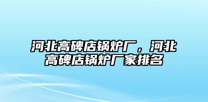 河北高碑店鍋爐廠，河北高碑店鍋爐廠家排名