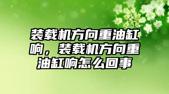 裝載機(jī)方向重油缸響，裝載機(jī)方向重油缸響怎么回事