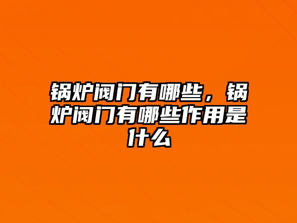 鍋爐閥門有哪些，鍋爐閥門有哪些作用是什么