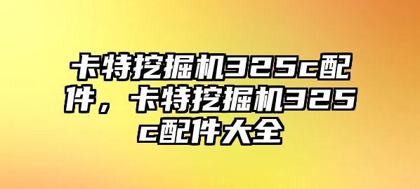 卡特挖掘機325c配件，卡特挖掘機325c配件大全