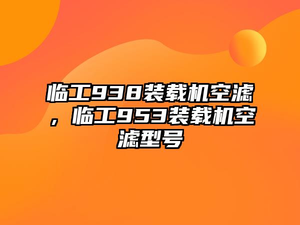 臨工938裝載機空濾，臨工953裝載機空濾型號