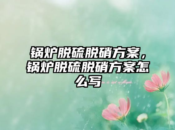 鍋爐脫硫脫硝方案，鍋爐脫硫脫硝方案怎么寫