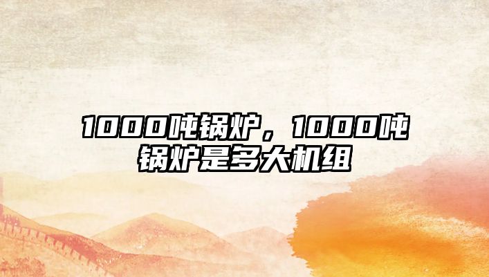 1000噸鍋爐，1000噸鍋爐是多大機(jī)組