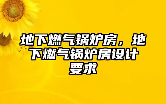 地下燃氣鍋爐房，地下燃氣鍋爐房設(shè)計要求